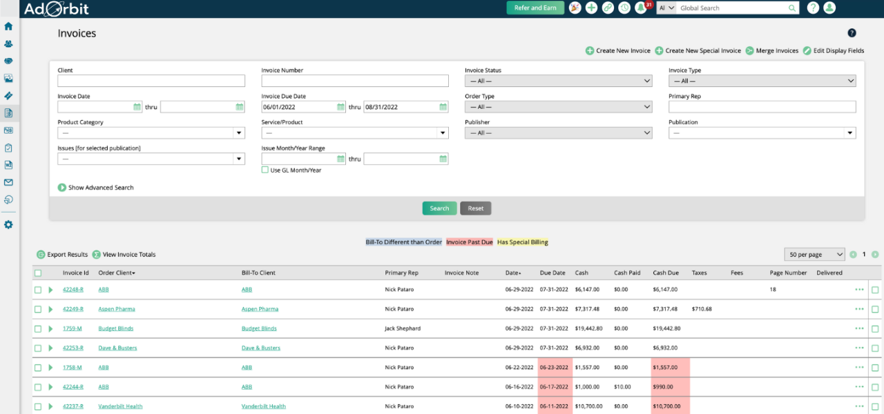 Invoices AdOrbit Invoices AdOrbit
