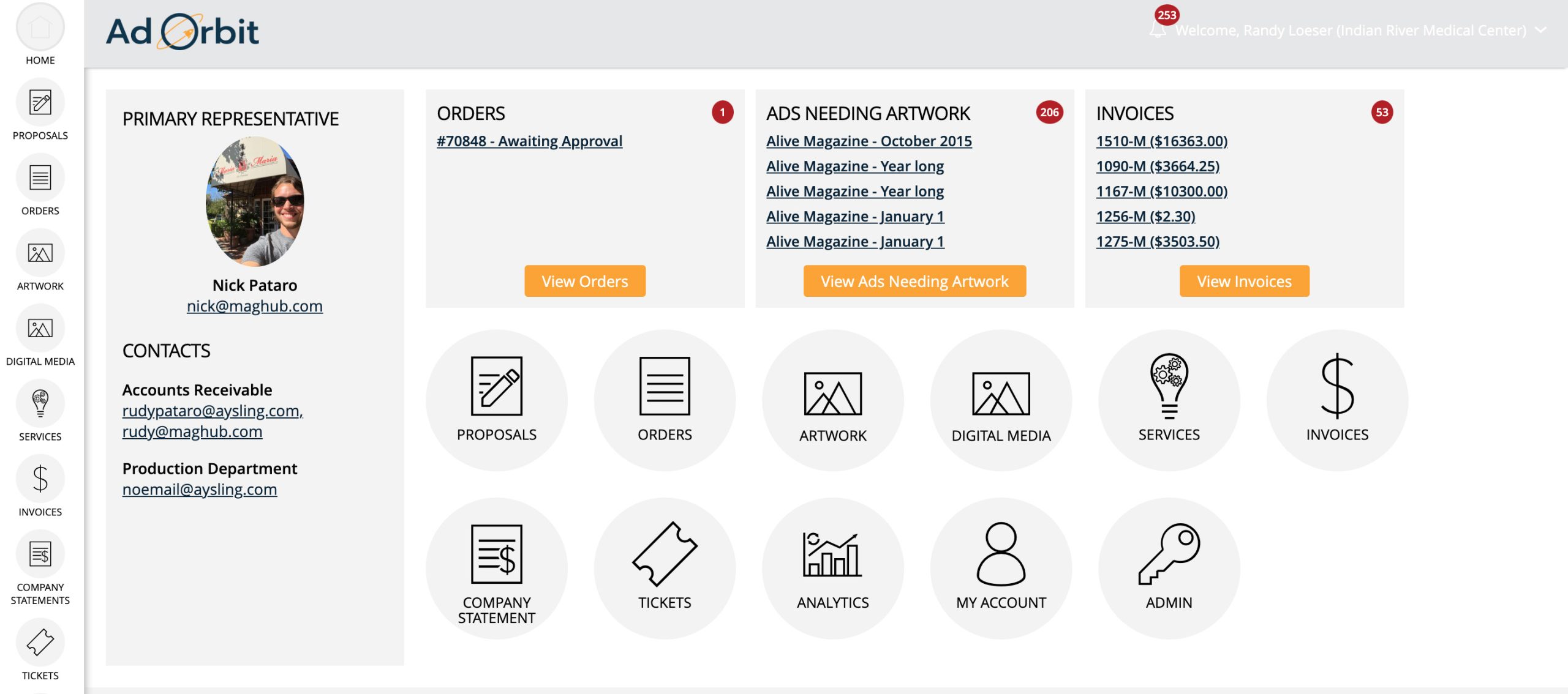 Ad Orbit Client and Vendor Portals