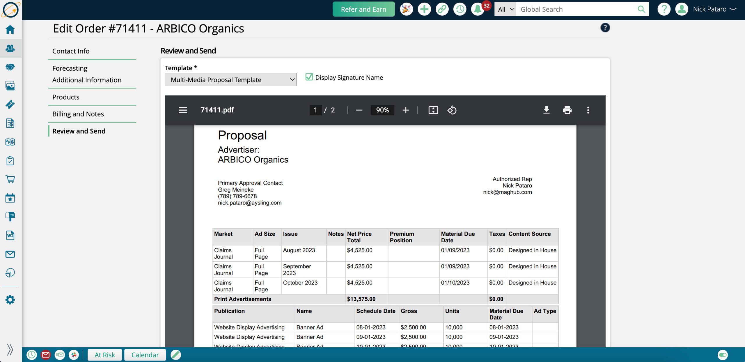 Ad Orbit Order Management