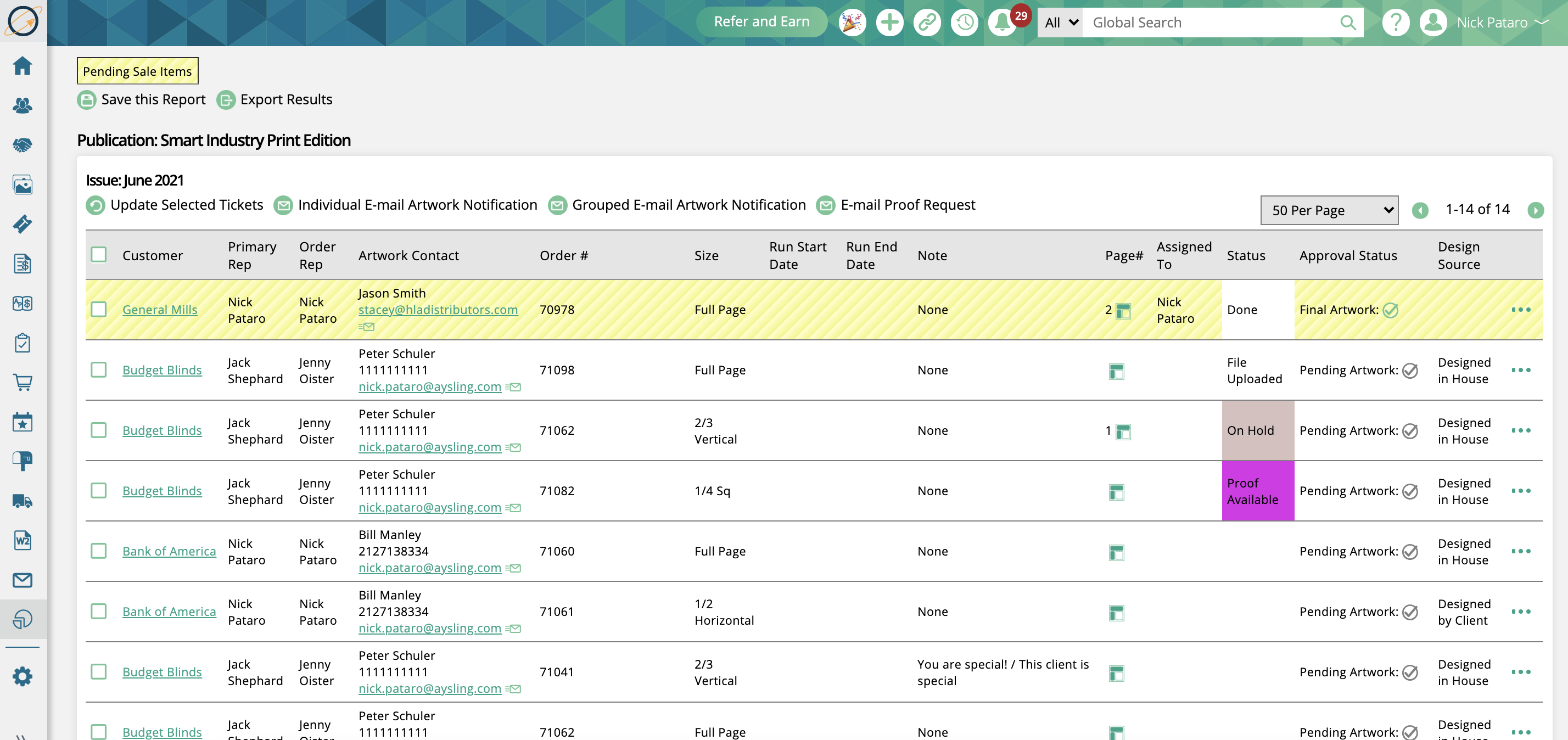 ad-orbit-production-report-screenshot subscriptions and distribution